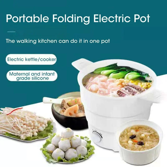 Multi Portable Foldable Silicone Pot for Travel 110/220V Kettle Electric Cook Hot Pot Water Boiler Camping Folding Electric Pot